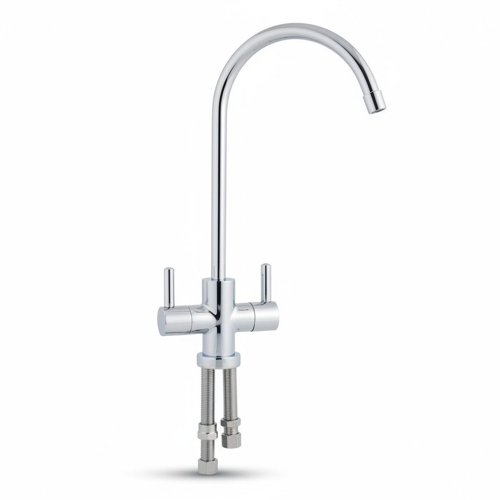 Trinkwasserladen Wasserhahn-Wasserfilter, Umkehrosmose Design Doppelwasserhahn 2-Wege Chrom