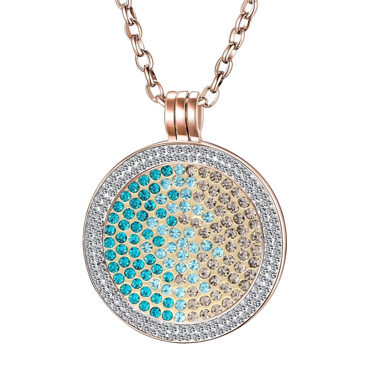 Kette mit Anhänger Coinkette Halskette roségold 70 cm für 33 mm Coins