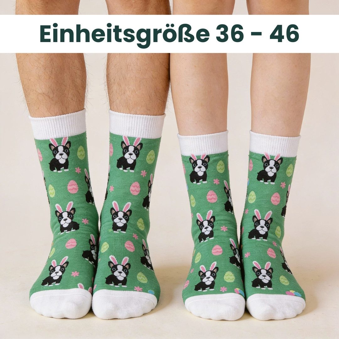 TwoSocks Freizeitsocken Ostersocken Mops lustige Socken Herren & Damen, Einheitsgröße (1-Paar)