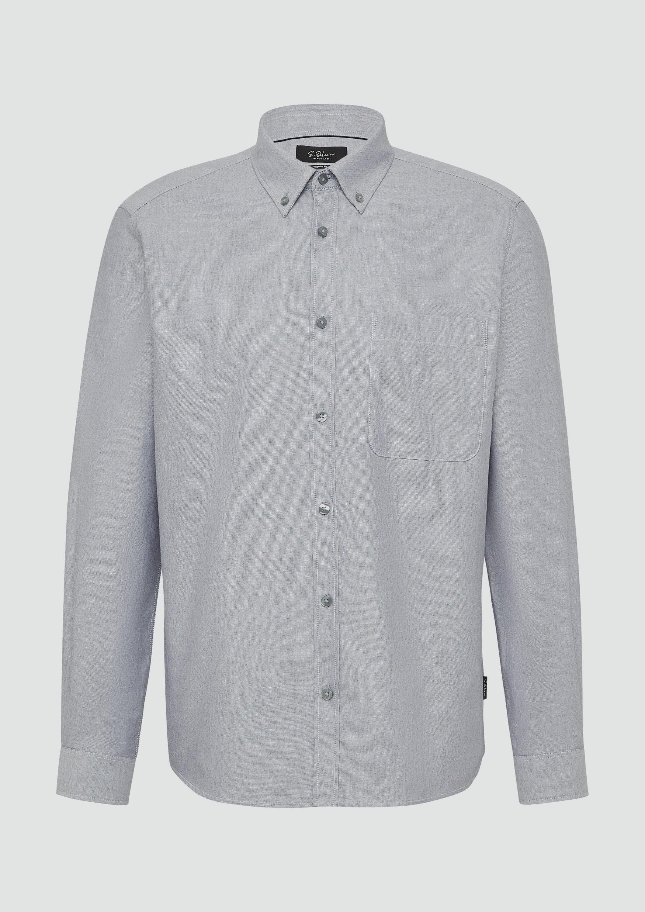 s.Oliver Langarmhemd Hemd Regular Fit: Oxfordhemd mit Button-Down-Kragen