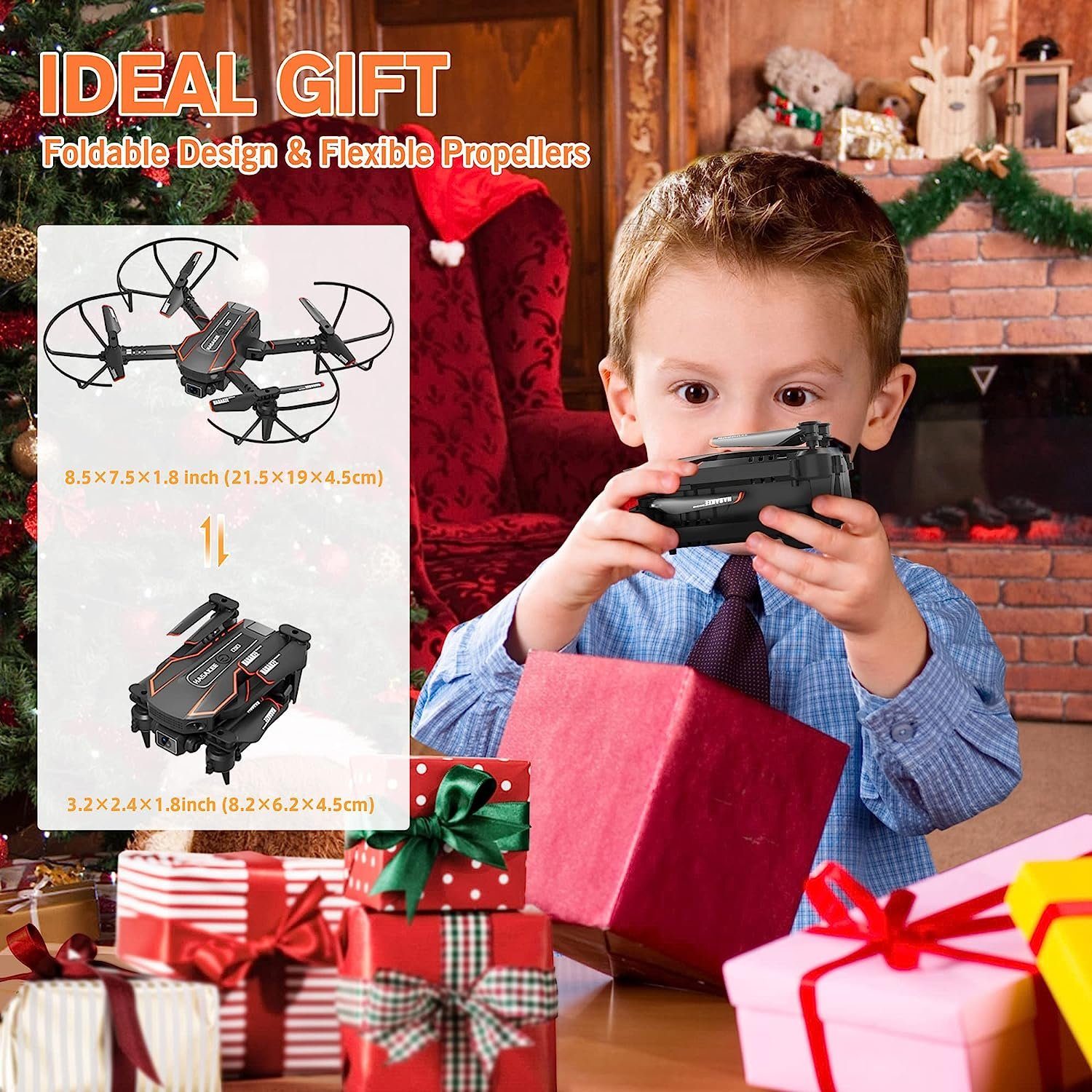 Modus, mit AVIALOGIC mit 720P, FPV Übertragung, Flip, Drohne für Quadcopter x Drone WiFi 3D RC Kinder, Kamera (1280 Höhenhaltung) Kopflos