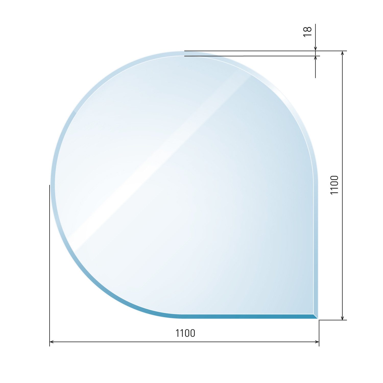 Raik Bodenschutzplatte raik Kamin Glasplatte Tropfen mit Facette günstig online kaufen
