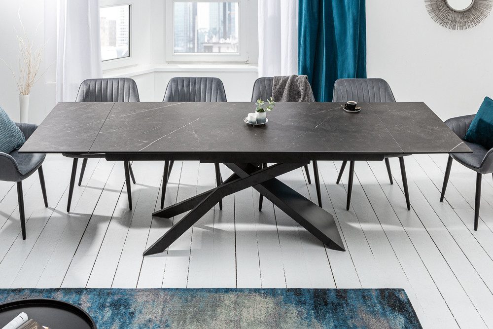 riess-ambiente Esstisch EUPHORIA 180-220-260cm grau - Graphit-Design, Keramik made in Italy (Einzelartikel, 1-St), 3 Auszugsstufen für bis zu 12 Personen – ideal für Dein Esszimmer