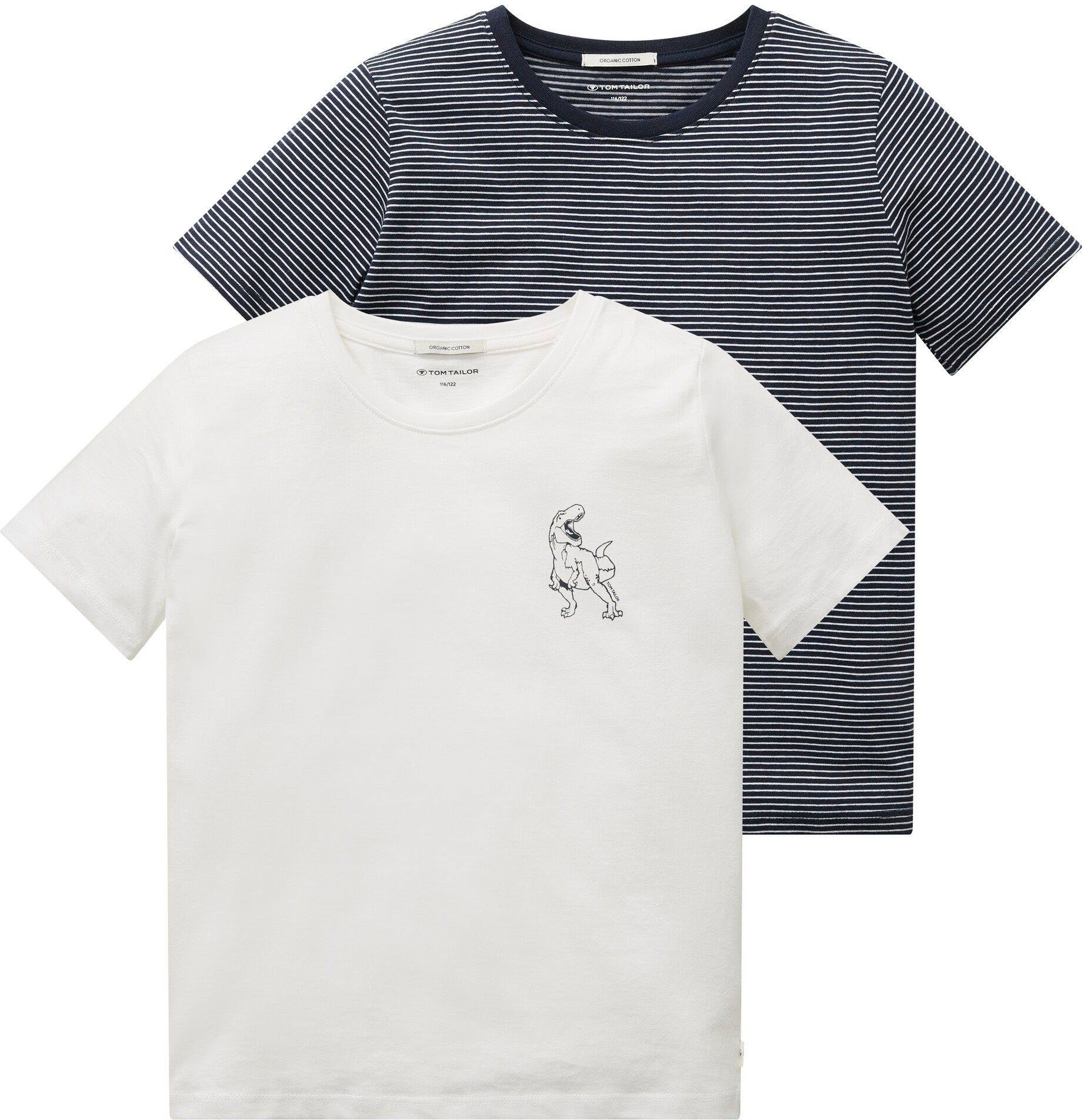 TOM TAILOR T-Shirt (Set, 2-tlg) im Doppelpack White