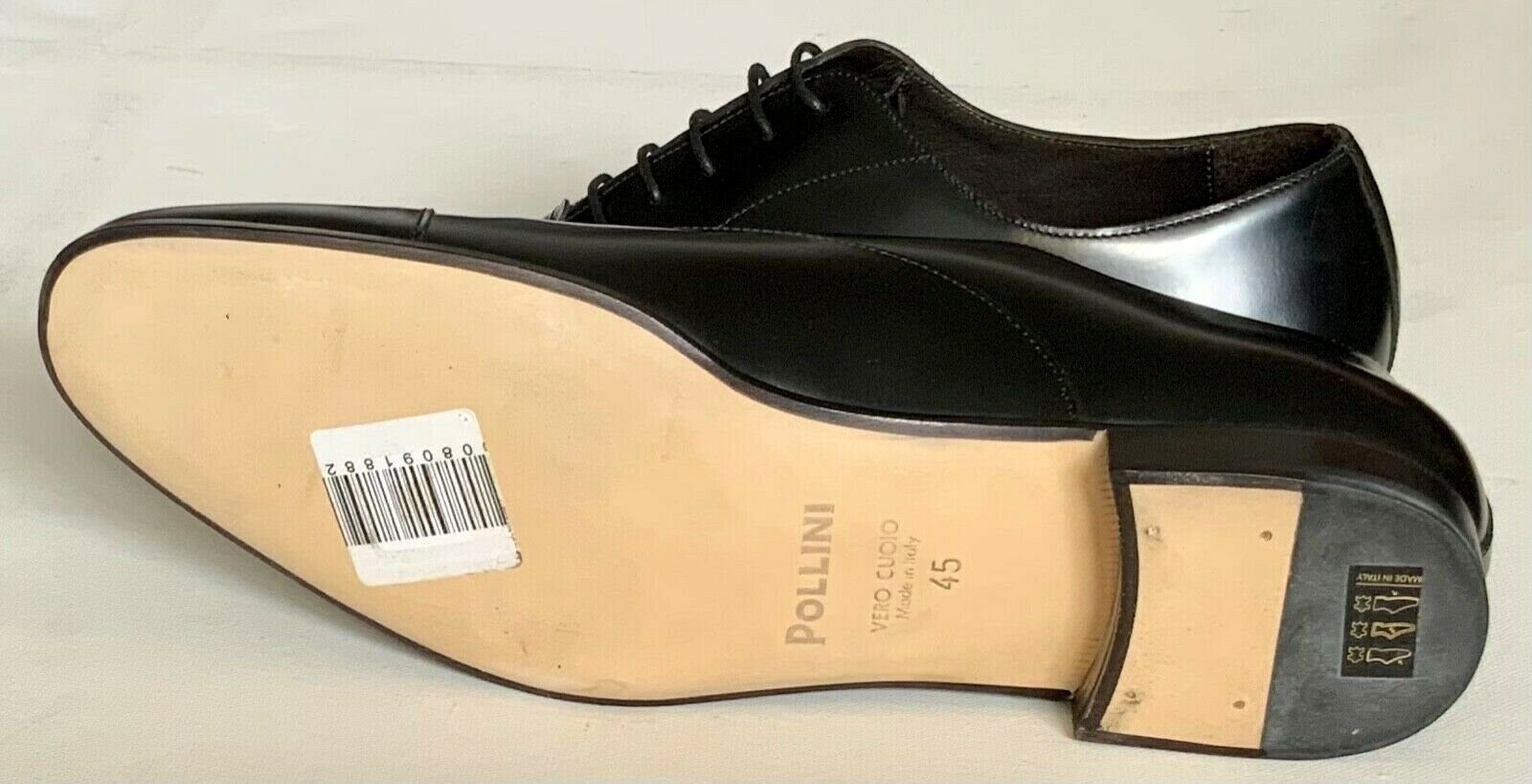 Schuhe Halbschuhe POLLINI Pollini Herren Schuhe, Pollini Herren Business Schuhe, Schwarz Leder Schnürschuh