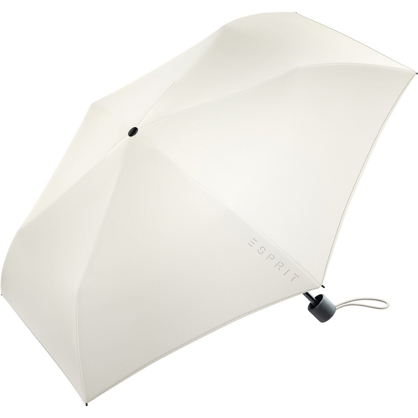 Esprit Taschenregenschirm FJ Slimline Damen leicht, ivory den sehr Trendfarben neuen Mini in 2022, Regenschirm