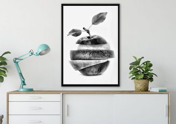 Pixxprint Leinwandbild Früchte Mix Apfel Orange Limette, Wanddekoration (1 St), Leinwandbild fertig bespannt, in einem Schattenfugen-Bilderrahmen gefasst, inkl. Zackenaufhänger