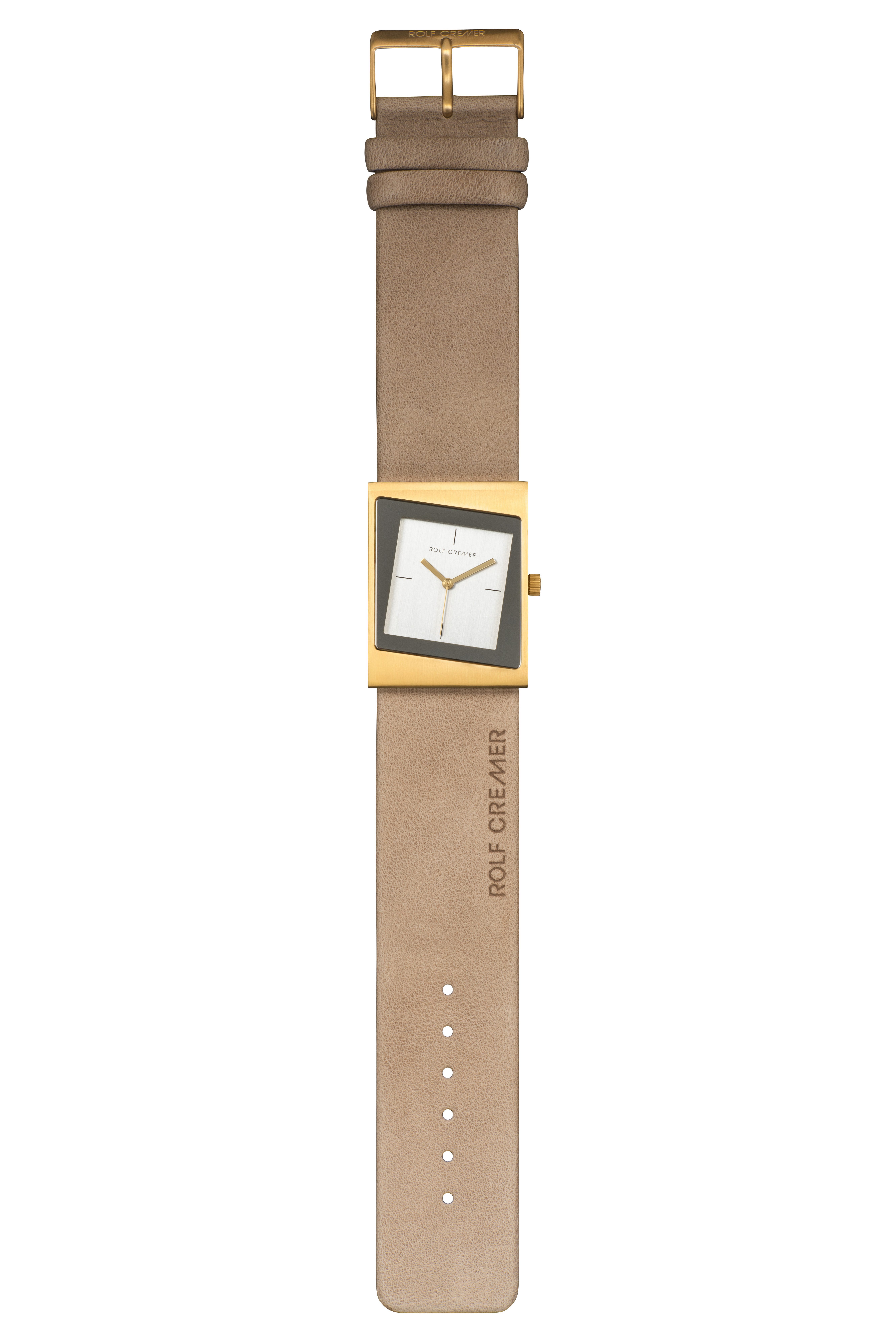 Rolf Cremer Quarzuhr Rolf Cremer unisexuhr Style 2 Edelstahl 500053 vergoldet mit Lederband, (1-tlg)