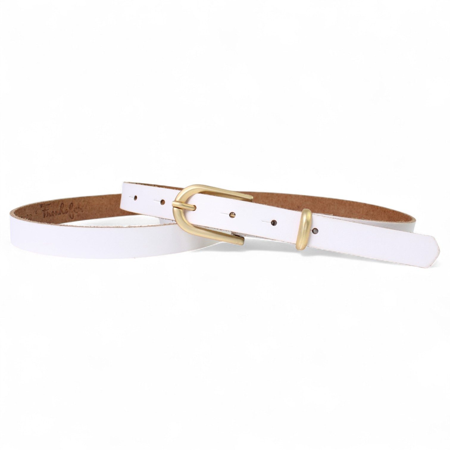 FRONHOFER Taillengürtel Damen Rindleder schmal (1-St) 2 cm, mattgold, fürs Kleid