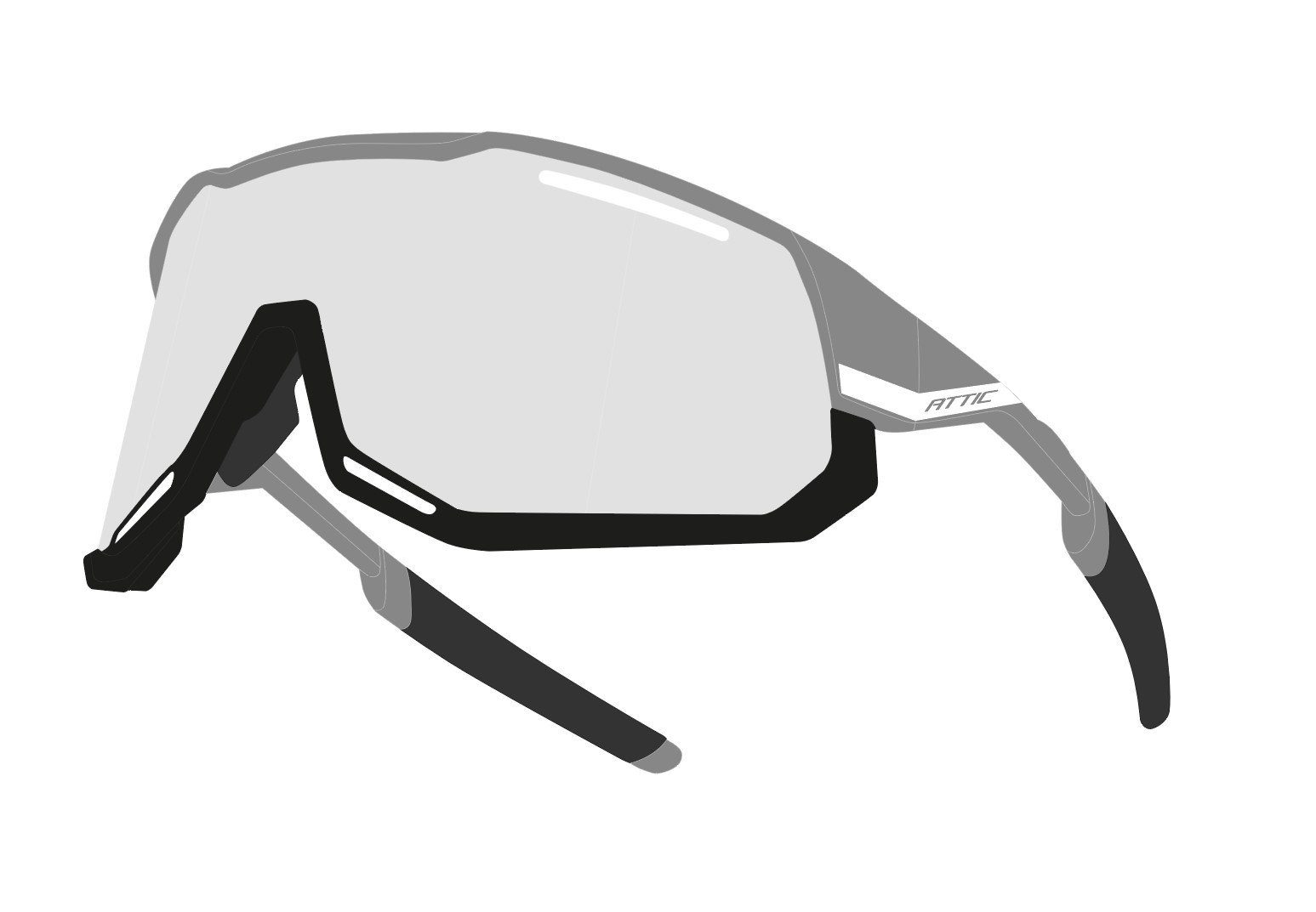 FORCE Fahrradbrille Sonnenbrille F ATTIC grau-schwarz photochrom
