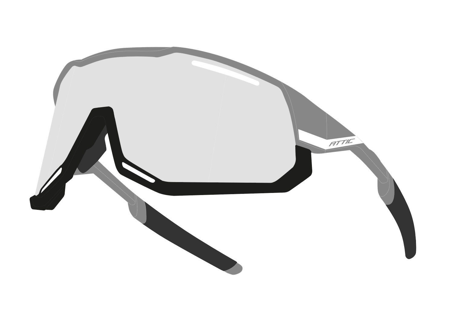 Fahrradbrille Sonnenbrille F ATTIC grau-schwarz photochrom