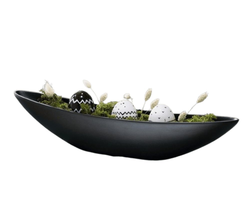 Home-trends24.de Dekoschale Schale Schwarz Schiffchen Deko Tablett Pflanzer günstig online kaufen