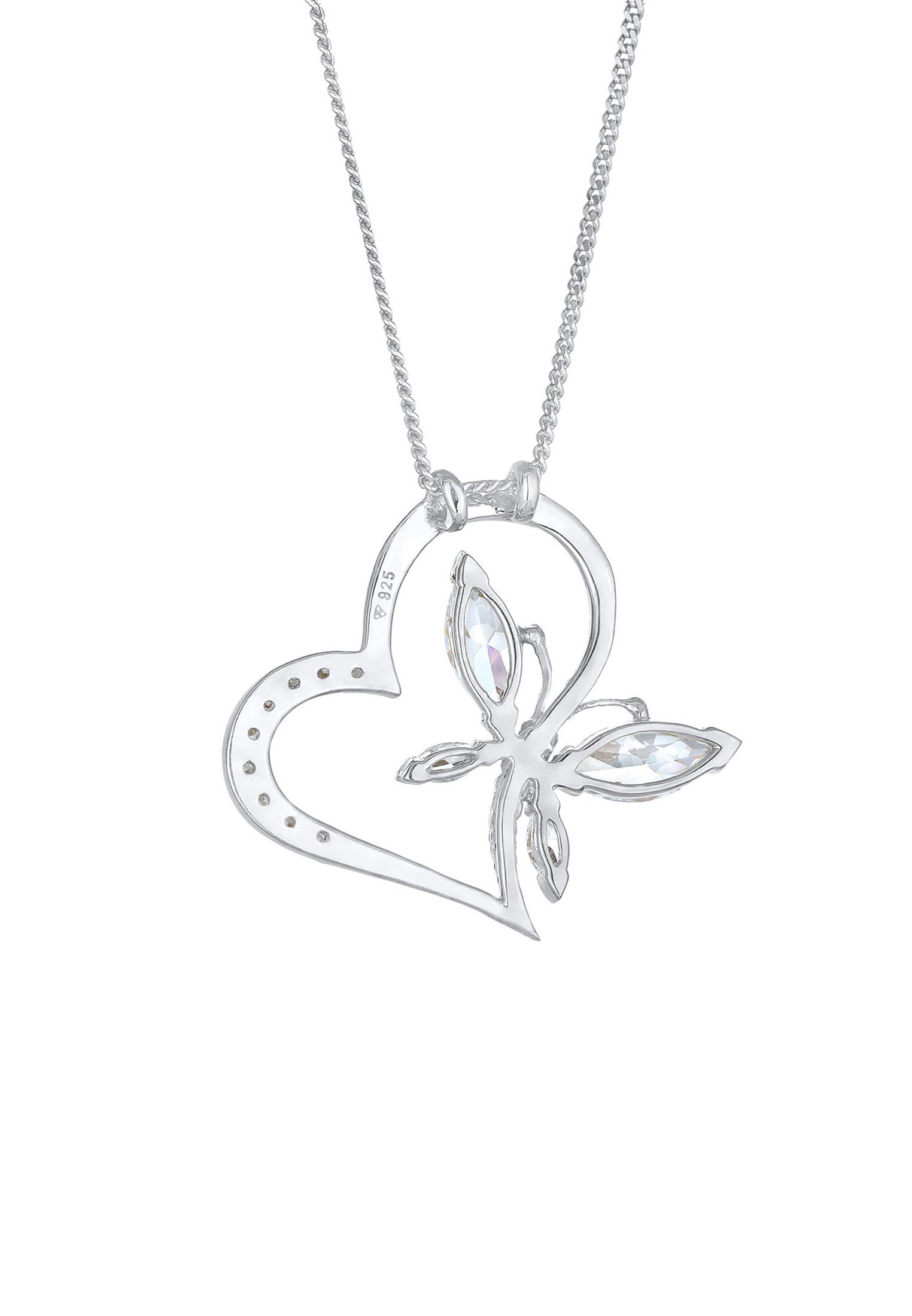 Elli Collierkettchen Herz Schmetterling Zirkonia 925 Silber Noble