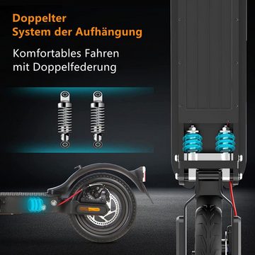 LETGOSPT Cityroller E9 E-Scooter mit StraBenzulassung ABE Doppelter Stoßdämpfer, klappbar, 350,00 W, 20,00 km/h, bis 30 km Reichweite, Elektro Roller für Erwachsene, LED-Display & APP