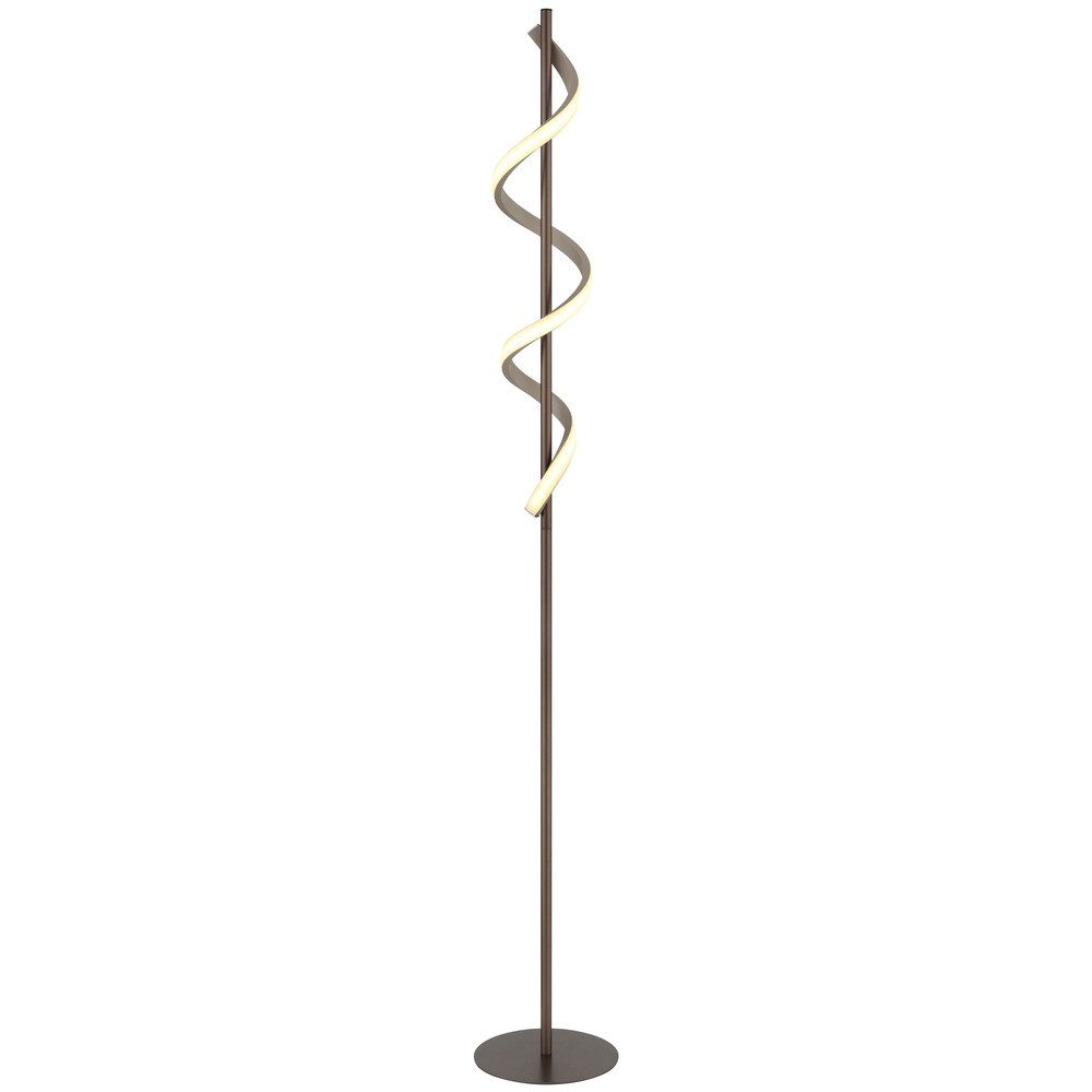 GLOBO LIGHTING LED Stehlampe, LED-Leuchtmittel fest verbaut, Warmweiß, LED Stehleuchte Standlampe Metall Kaffeefarben Fußschalter H 140 cm