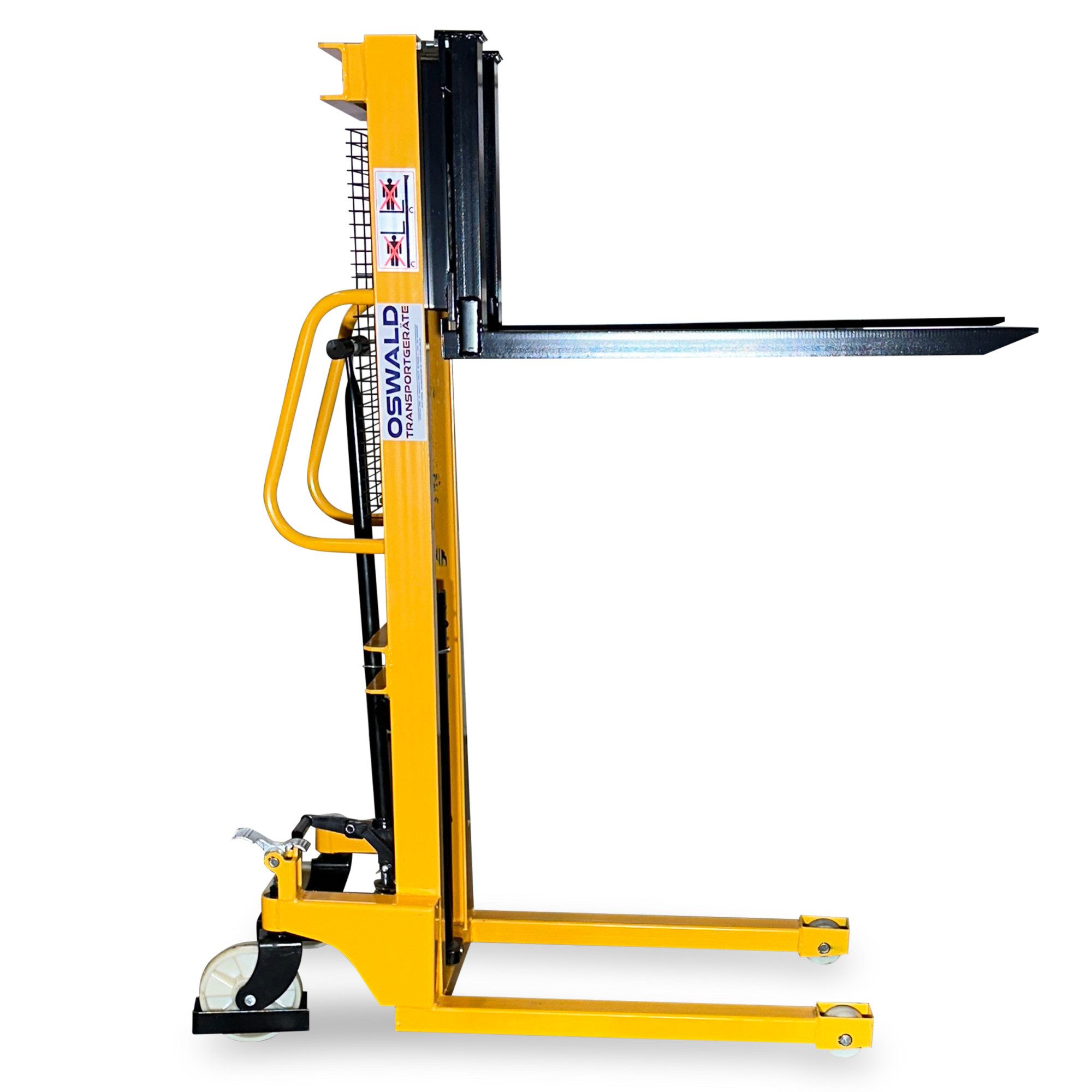 OSWALD Transportgeräte Gabelhubwagen Hochhubwagen HH0512 - 500 kg Tragkraft, 1.150 mm Hubhöhe