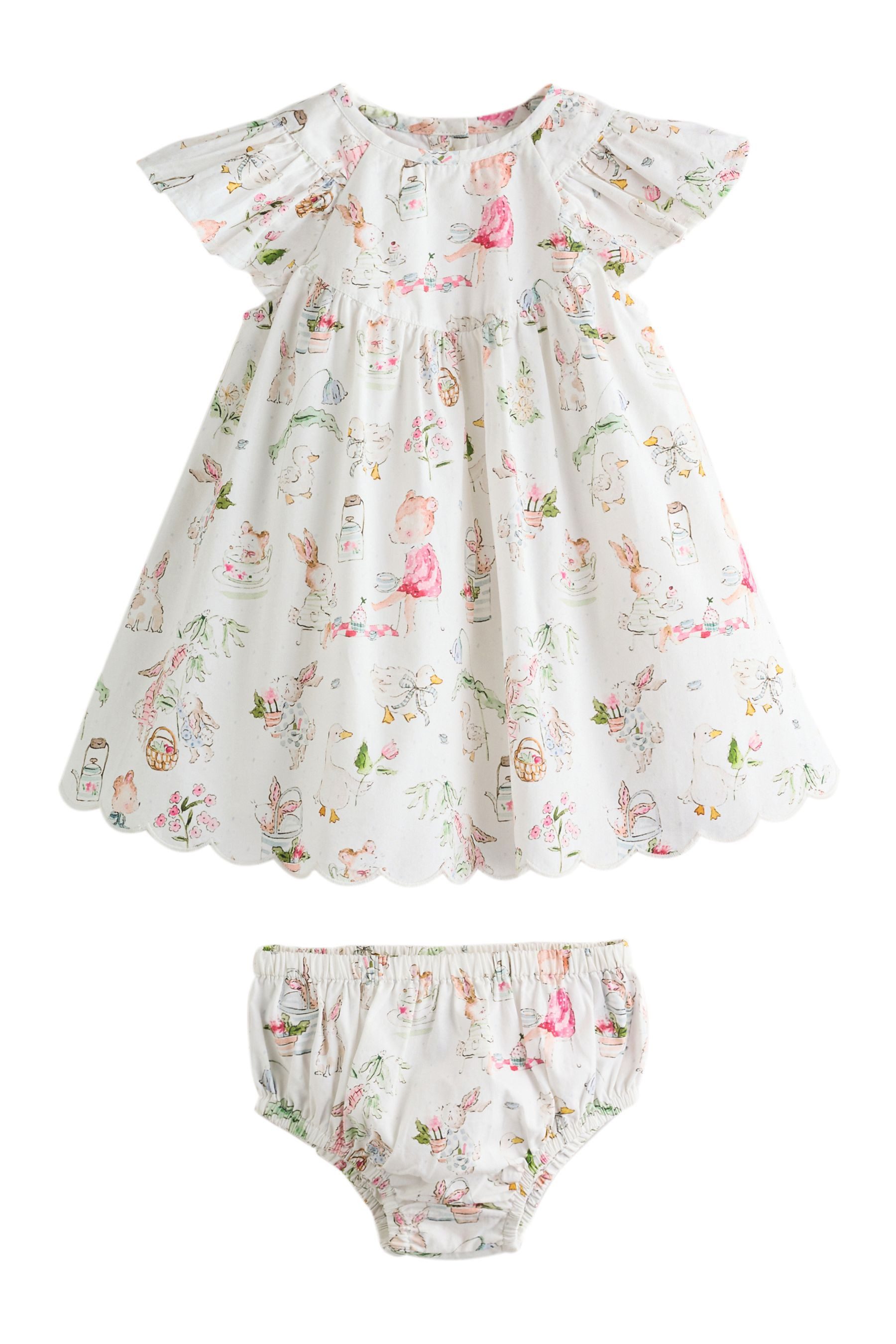 Next Blusenkleid Gewebtes Baby-Kleid und Höschen im 2er-Set (2-tlg)