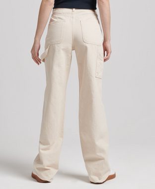 Superdry Boyfriend-Hose VINTAGE WIDE CARPENTER PANT Oatmeal