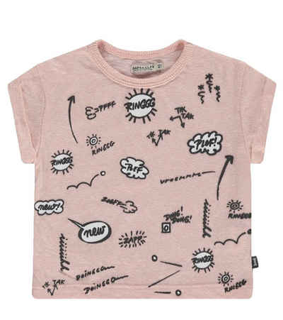 Imps&Elfs T-Shirt »IMPS&ELFS Kurzarm-Shirt sommerlich luftiges Kinder T-Shirt mit Cartoon Print Freizeit-Pullover Rosa«