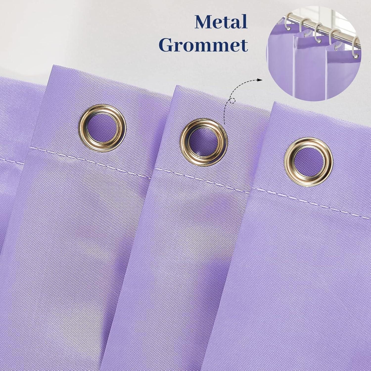 LuxusKollektion Duschvorhang Duschvorhang Stoff Antischimmel H200 x B180 cm (1er Pack) Lila Breite 180 cm
