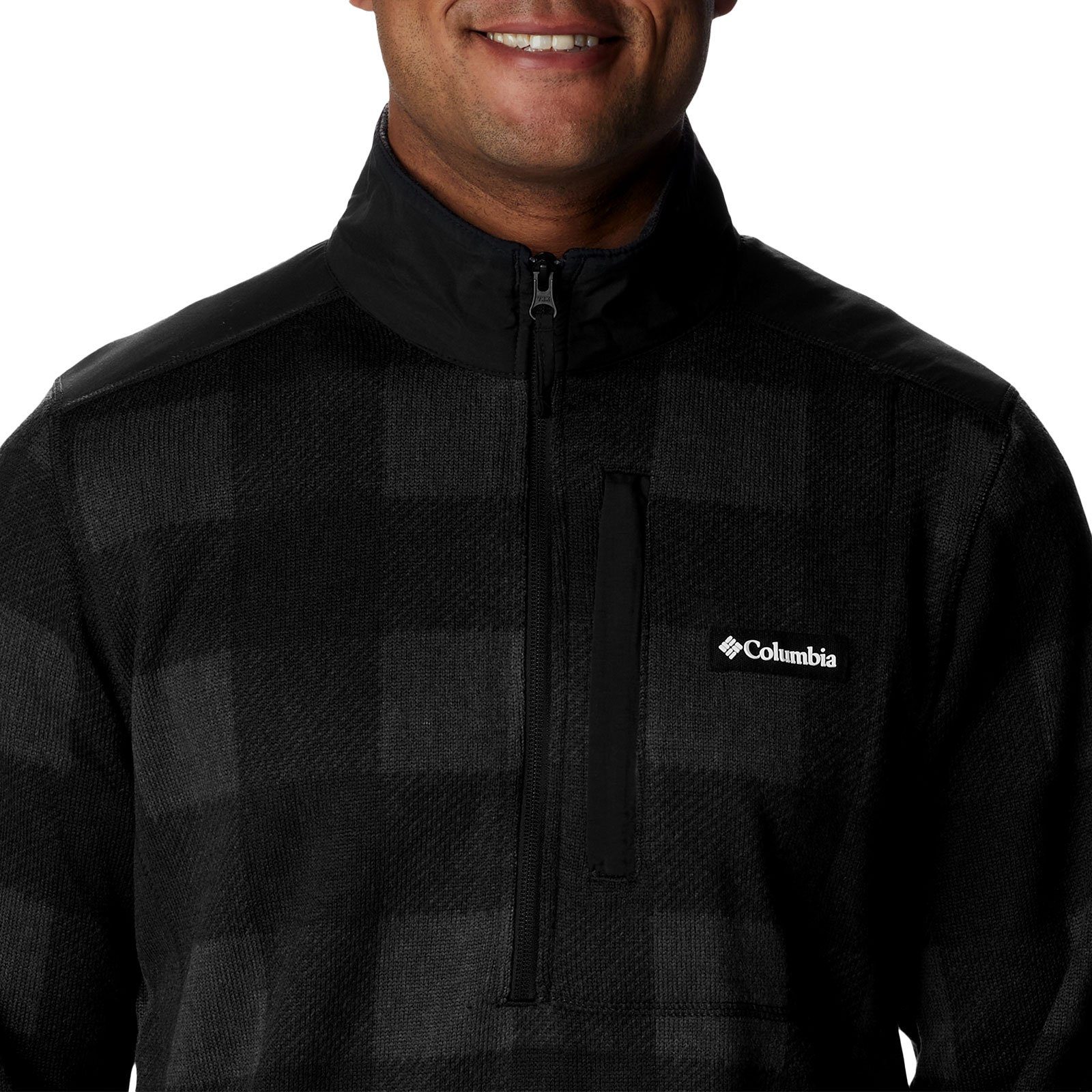 black print auf Half-Zip Sweater Printed Columbia / Logo II der check buffalo Weather™ mit Brust 010 Strickfleece-Pullover