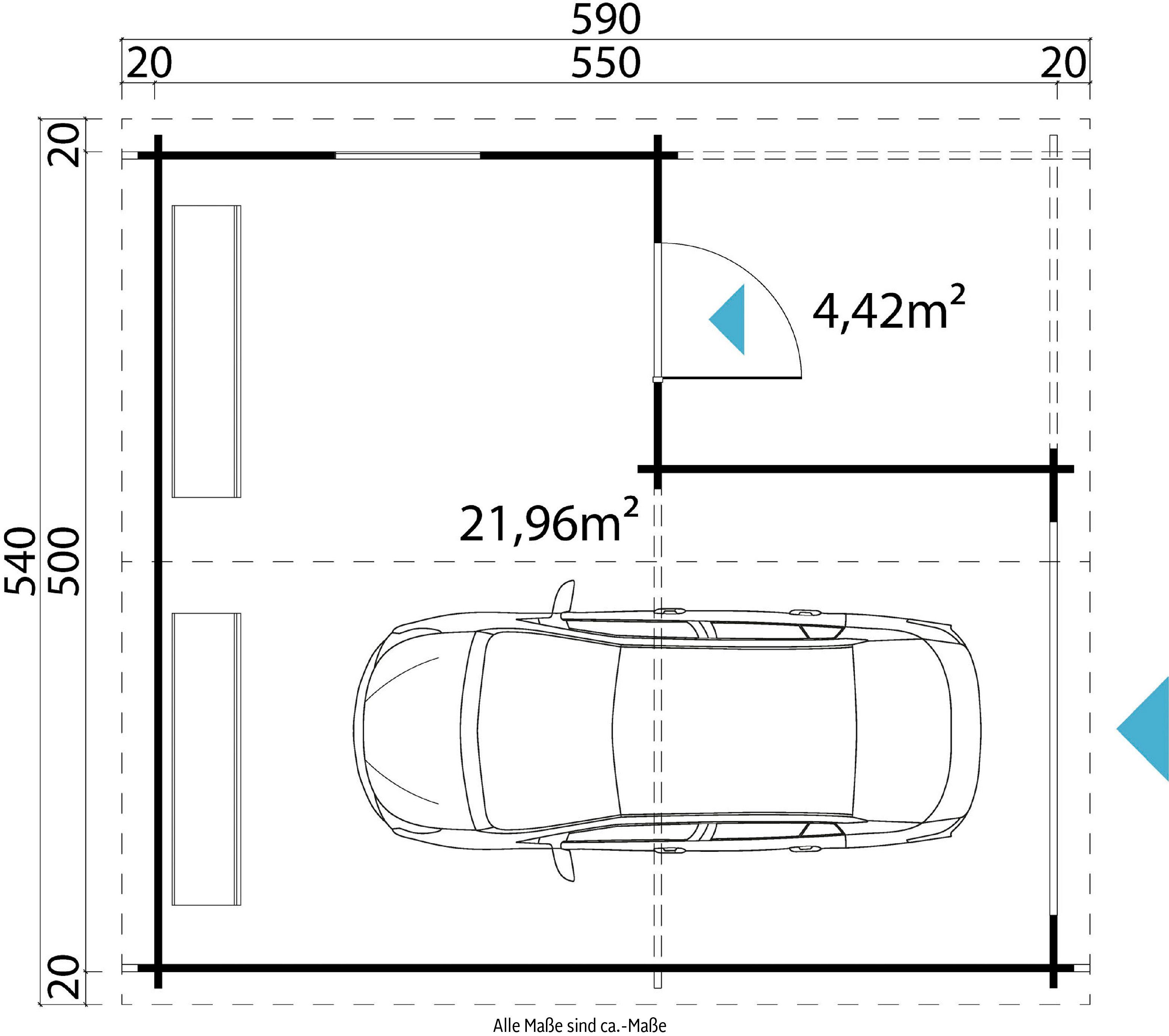 gletschergrün (Mit Eingang) Garage Nevis MAJA zusätzliche LASITA