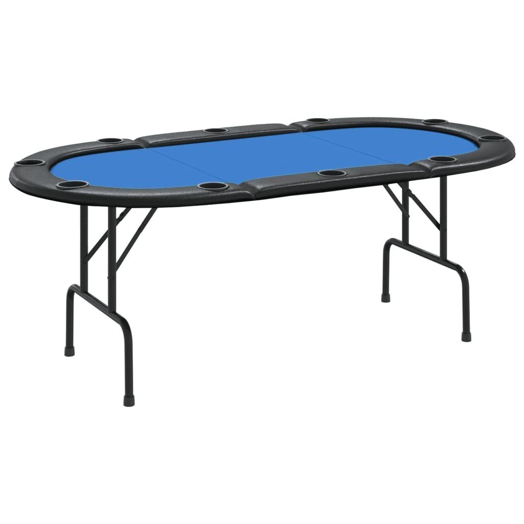 (1-tlg) Spieltisch 10 Blau Spieler cm, 206x106x75 Klappbar Pokertisch vidaXL