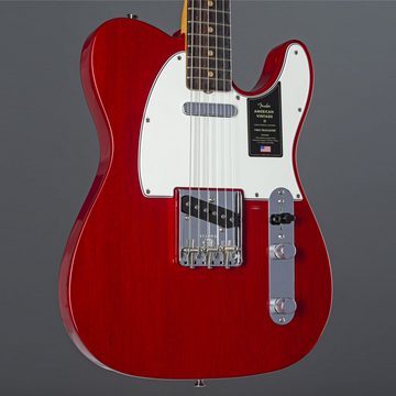 Fender E-Gitarre, American Vintage II 1963 Telecaster RW Crimson Red Transparent - E-G