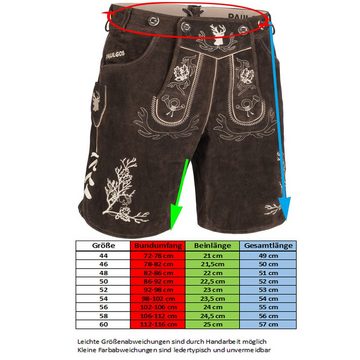 PAULGOS Trachtenhose Herren Lederhose Kurz mit Trägern 100% Echtleder - HK3