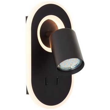 Lightbox LED Wandleuchte, ohne Leuchtmittel, LED Wandspot, 22 x 12 x 16 cm, 10 W, 1200 lm, 3000 K & 1 x GU10