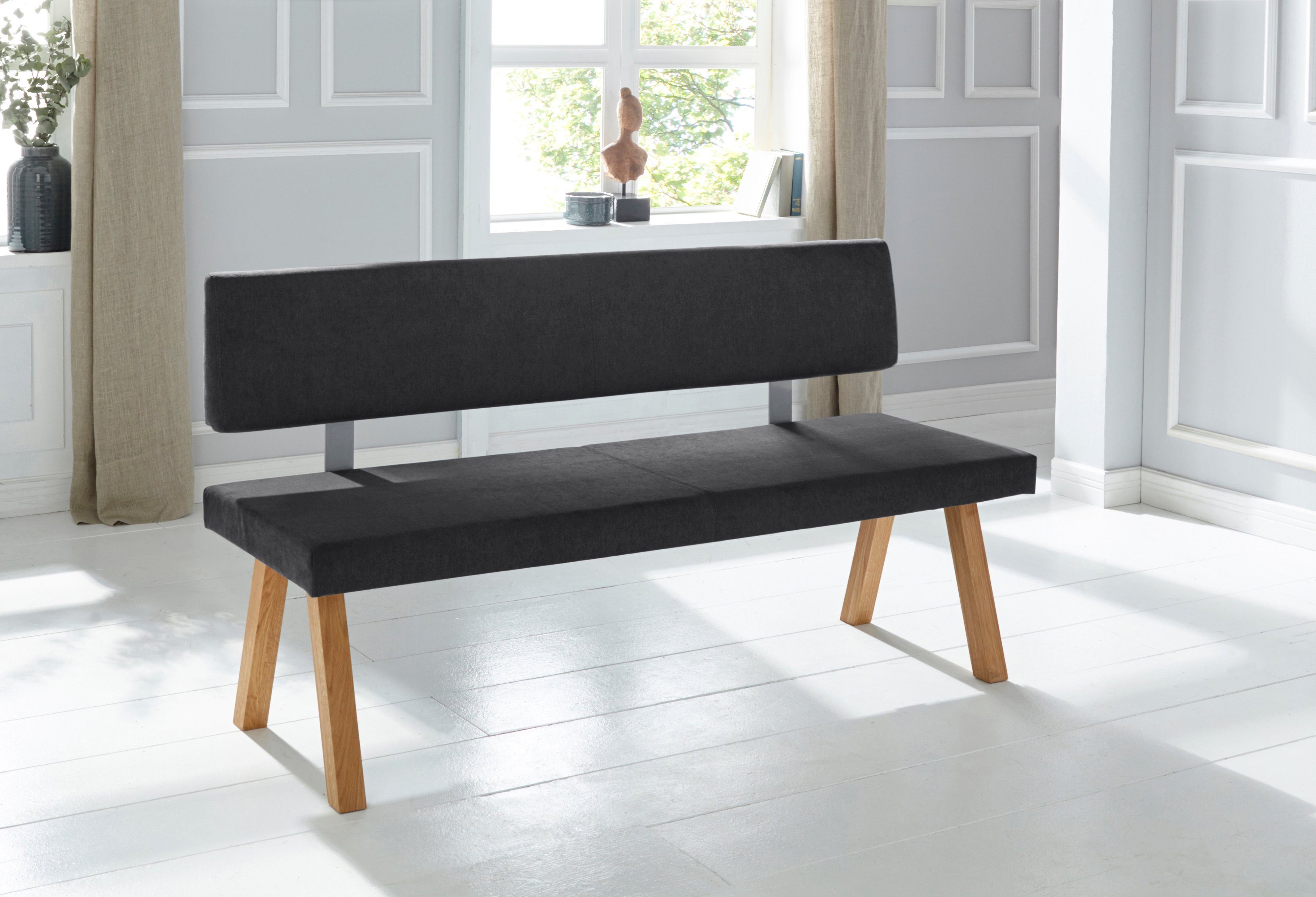 Home affaire Bank "Mobilar Rio" mit Rückenlehne und aus Massivholz günstig online kaufen