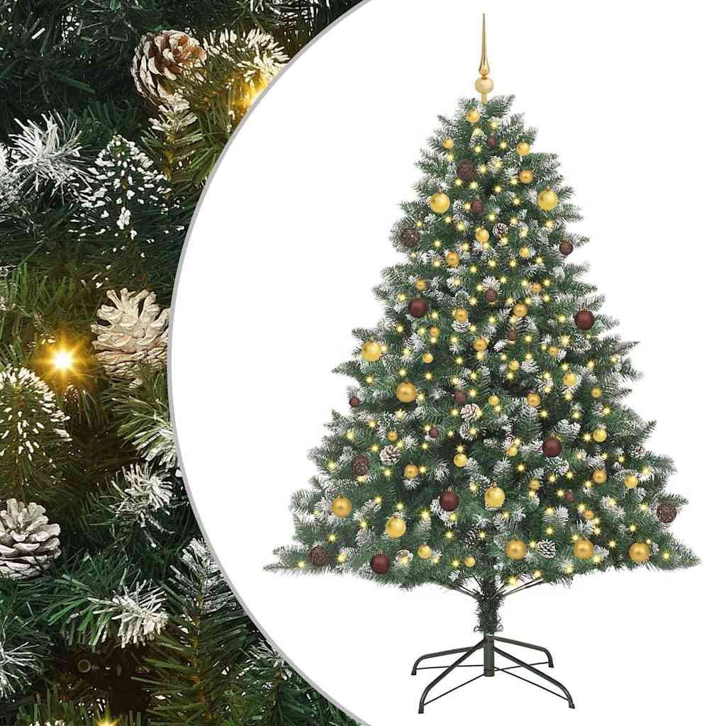 vidaXL LED Baum Künstlicher Weihnachtsbaum mit 300 LEDs mit Ständer Grün 210 cm