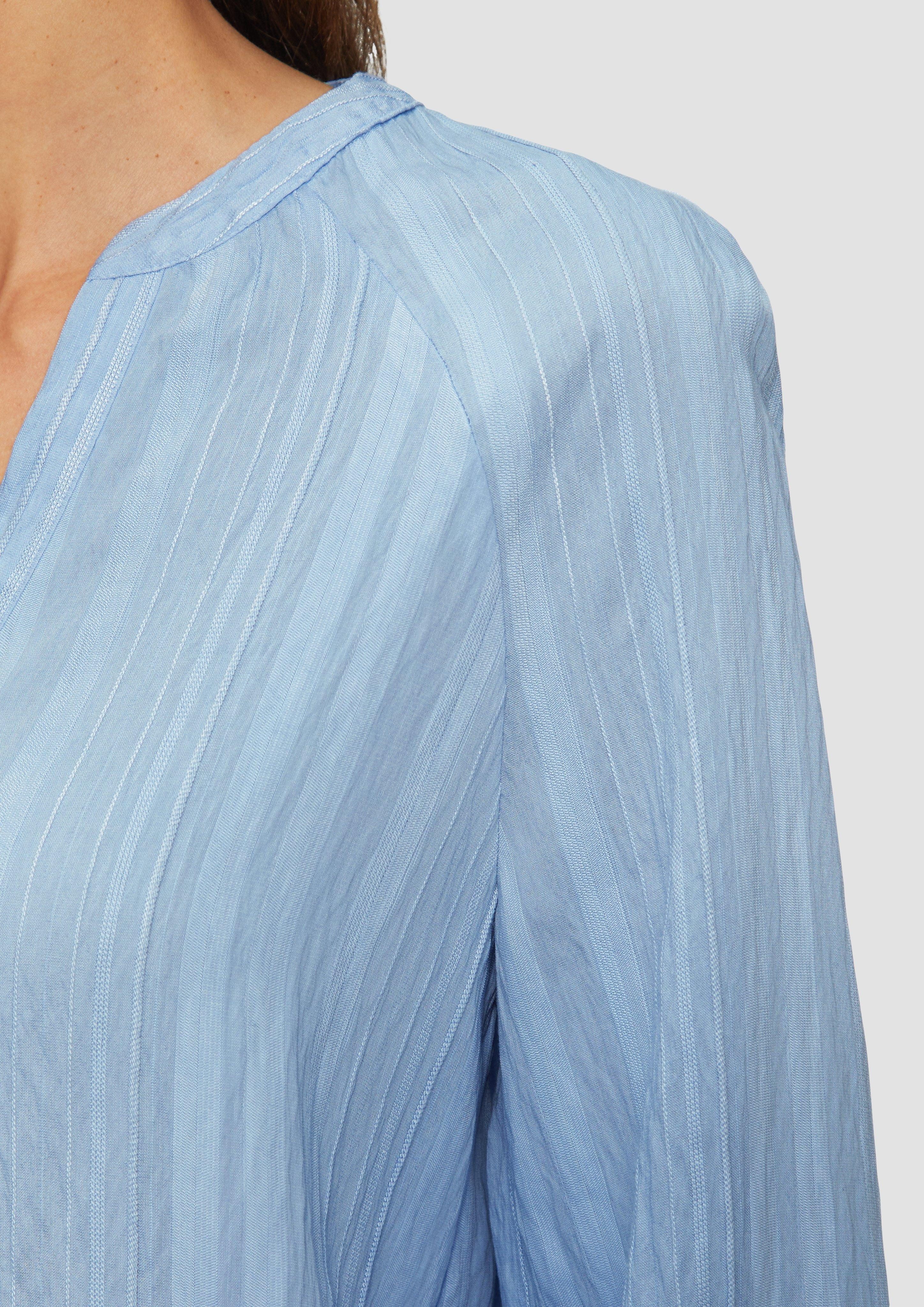 s.Oliver Langarmbluse Bluse mit Strukturstreifen Raffung günstig online kaufen