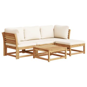 vidaXL Loungesofa 5-tlg. Garten-Lounge-Set mit Kissen Massivholz Akazie, 1 Teile