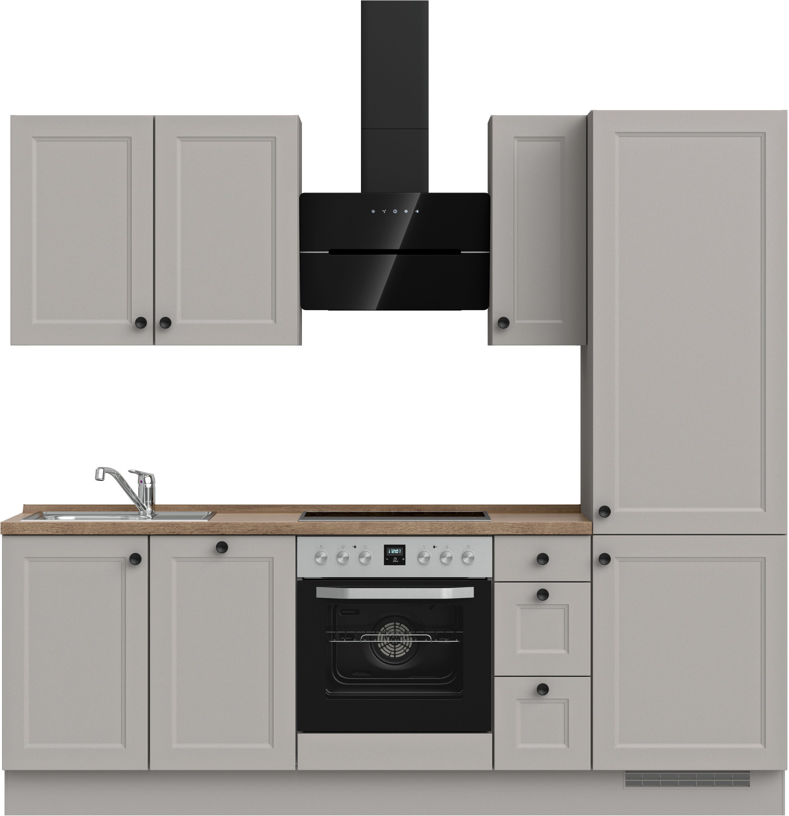 nobilia® Küchenzeile "Cascada II", NEU: individuell anpassbar mit gratis Profi-Beratung, vormontiert, Breite 240 cm, Ausrichtung wählbar, wahlw. mit E-Geräten