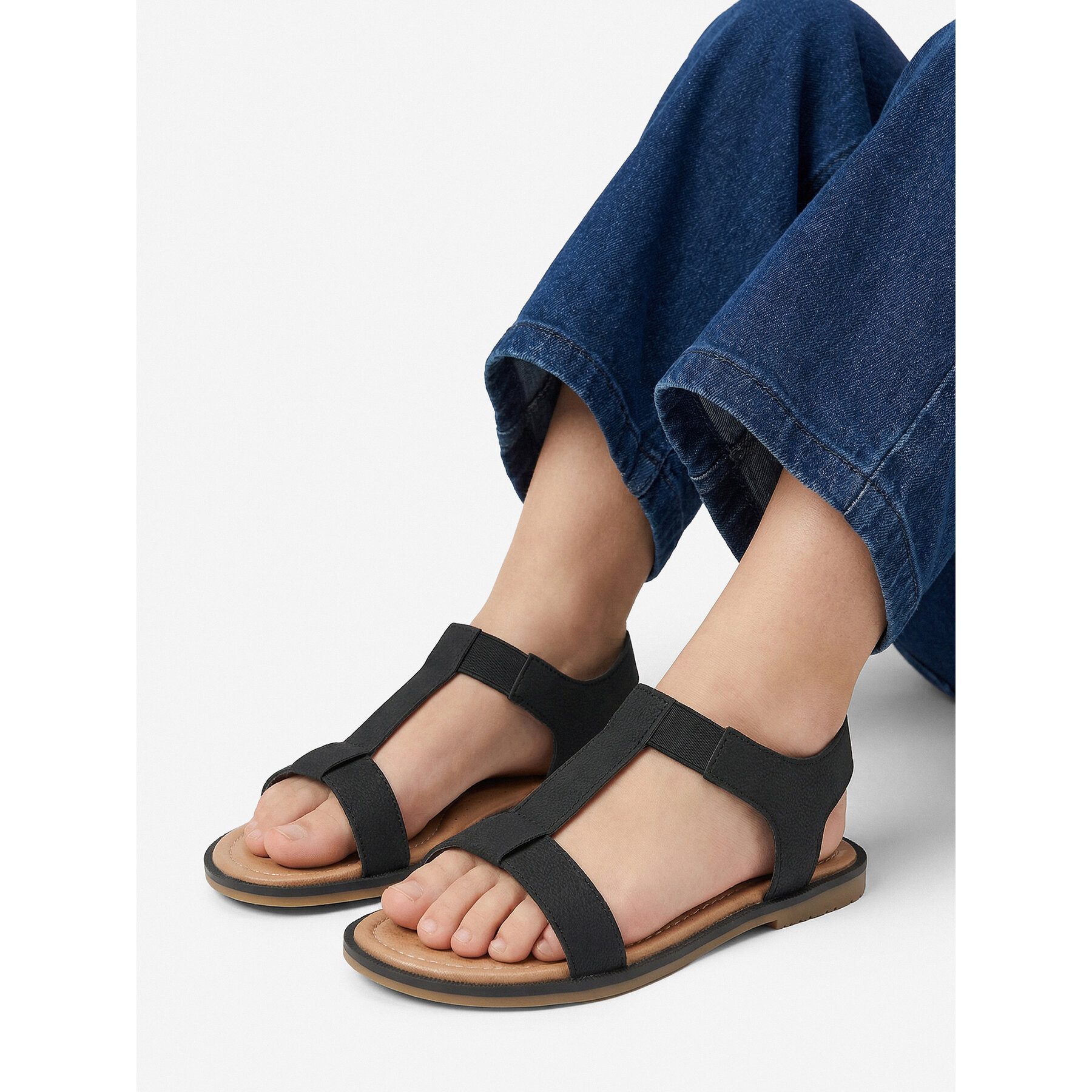 DeeZee Deezee Damen-Sandalen Schwarz Sandale