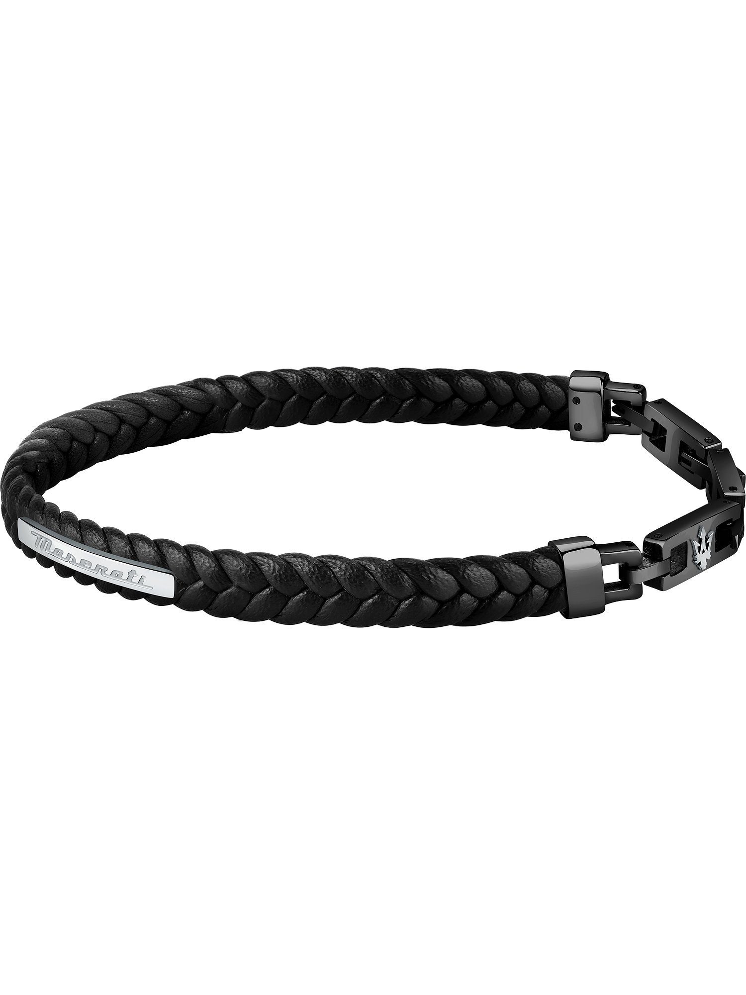 MASERATI Edelstahlarmband Maserati Herren-Armband Edelstahl, Leder, recycelt