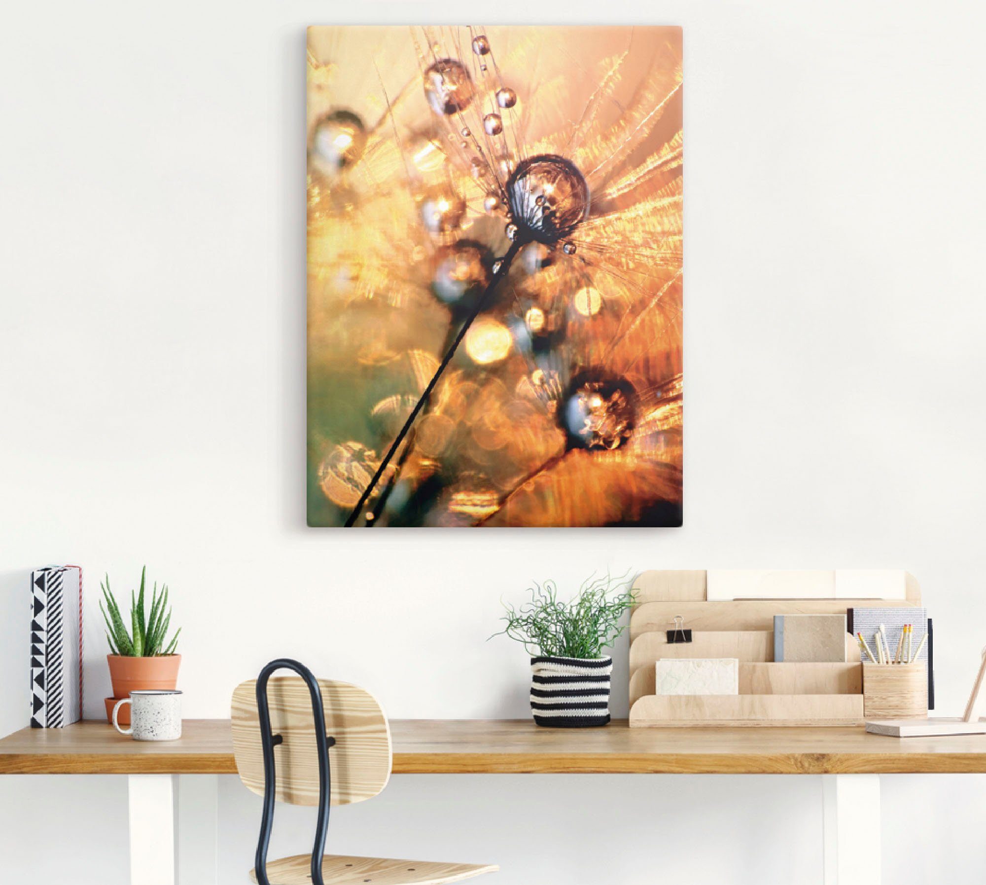 Artland Leinwandbild Pusteblume Energy, Blumen (1 St), auf Holzrahmen gespannt