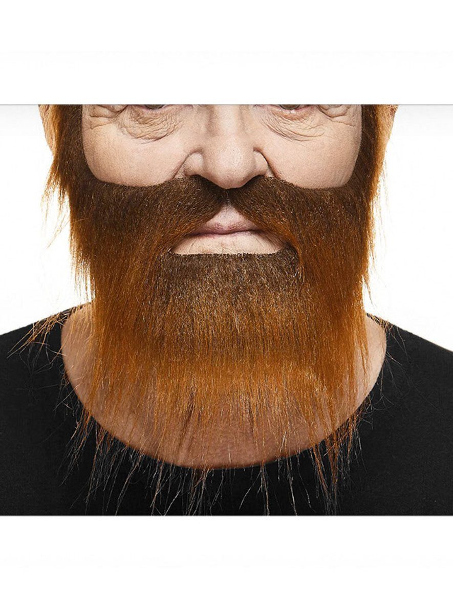 Metamorph Kostüm Ausgefranster Vollbart, Hochwertiger, selbstklebender Kunstbart aus Handarbeit