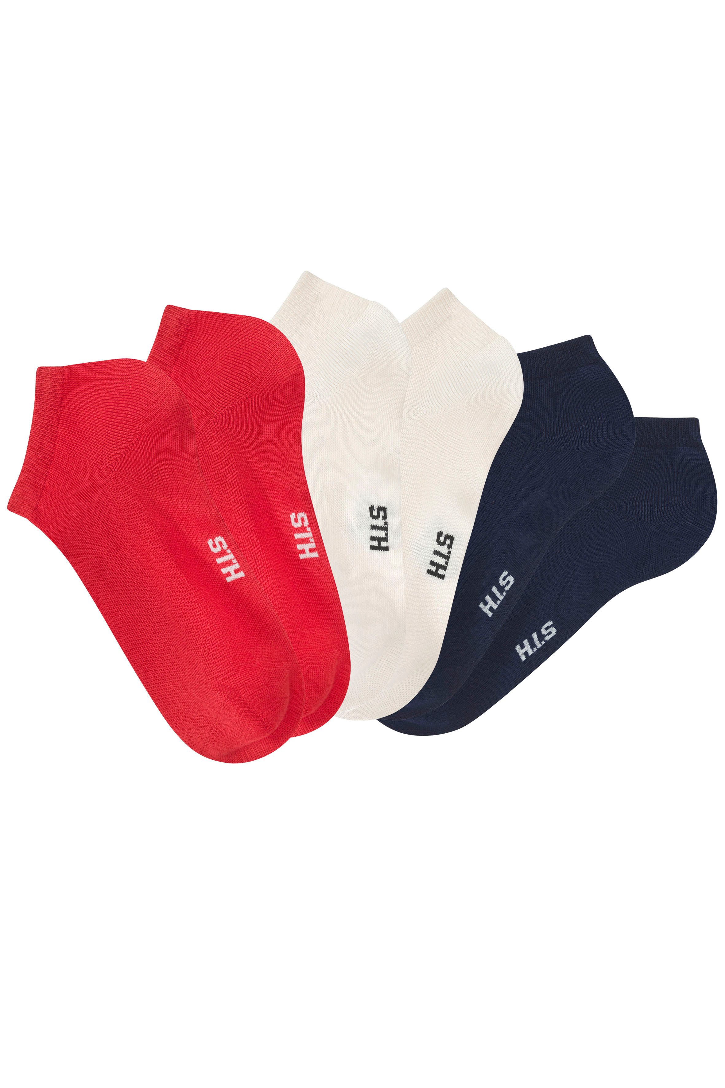 H.I.S Sneakersocken Damen Sneaker Socken, Geringelte Knöchelsocken, Freizeitsocken (Packung, 6-Paar, Ankle Socks Gr. 35-38 bis 39-42) mit maritimen Design – Bild 2 von 5
