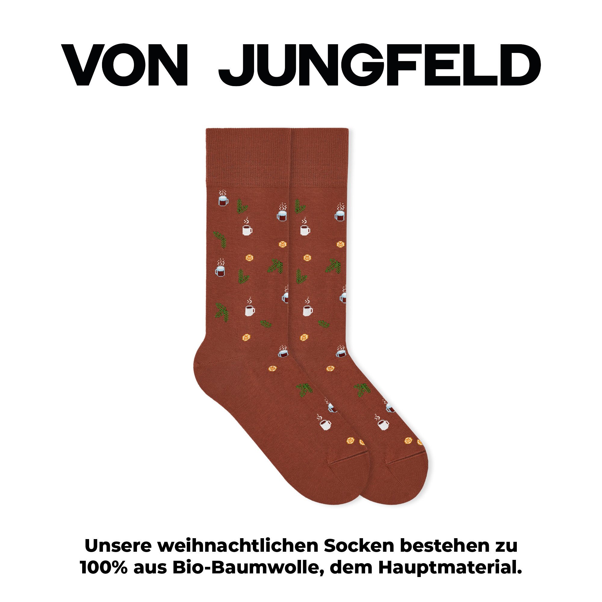 von Jungfeld Socken FESTIVE ICONS Bio-Baumwolle 35-46 Unisex (1-Paar, 1 Paa günstig online kaufen