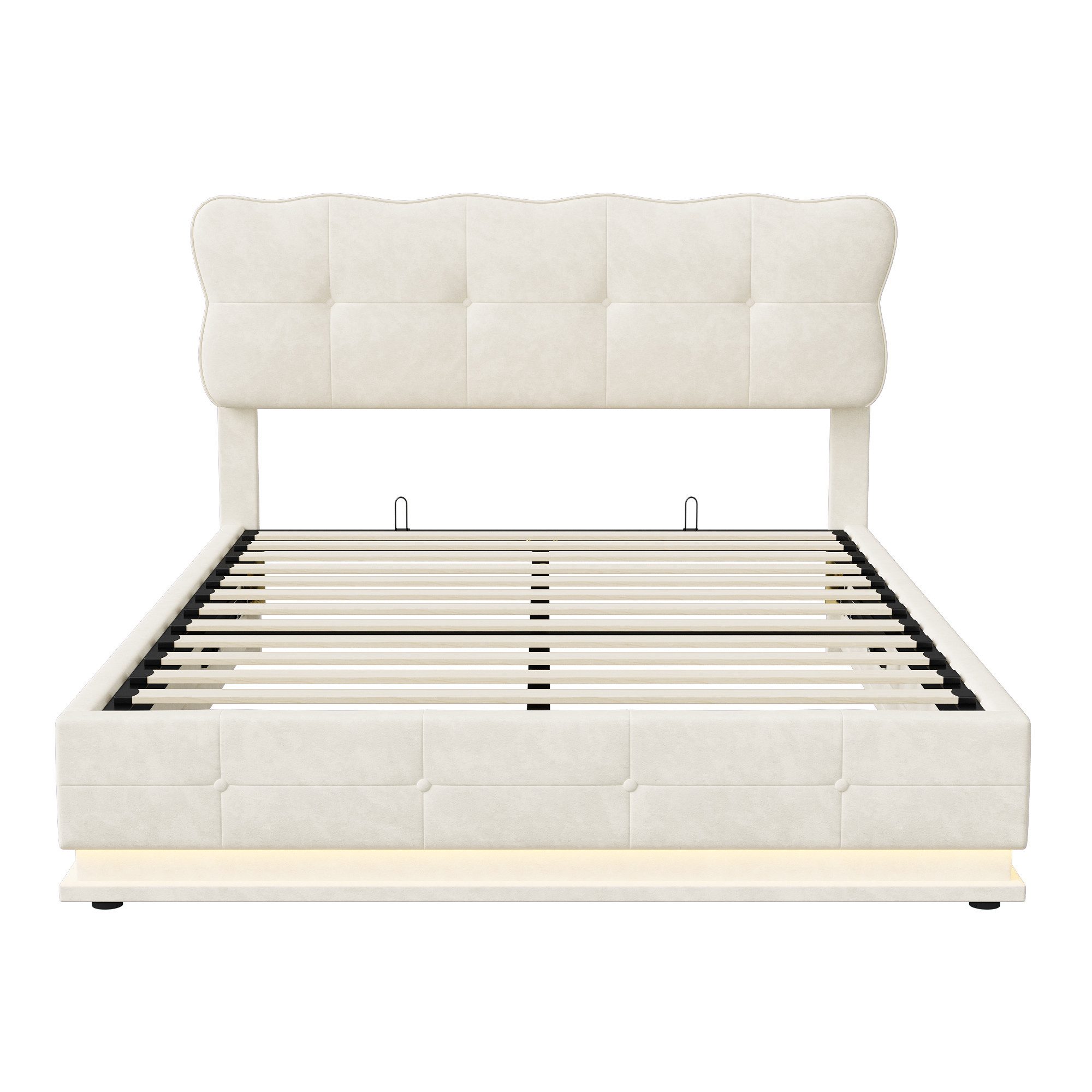Gdood Polsterbett Stauraumbett Doppelbett LED (Hydraulisch günstig online kaufen