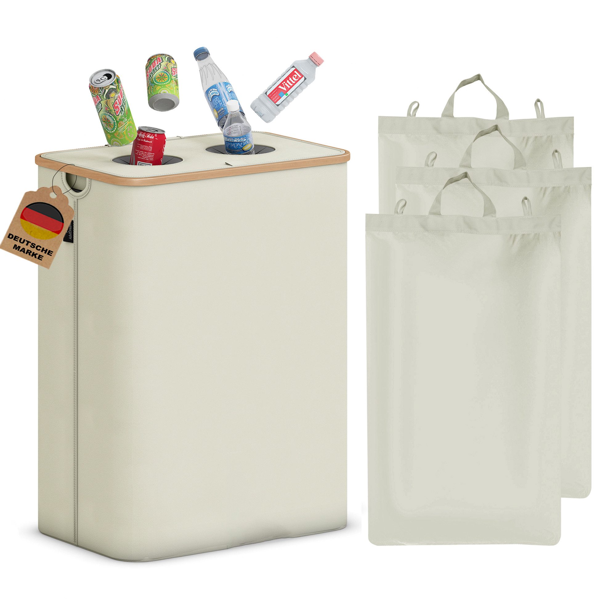 AdelDream Kehrgutsammelbehälter AdelDream 100L 140L Pfandflaschen Sammelbehälter