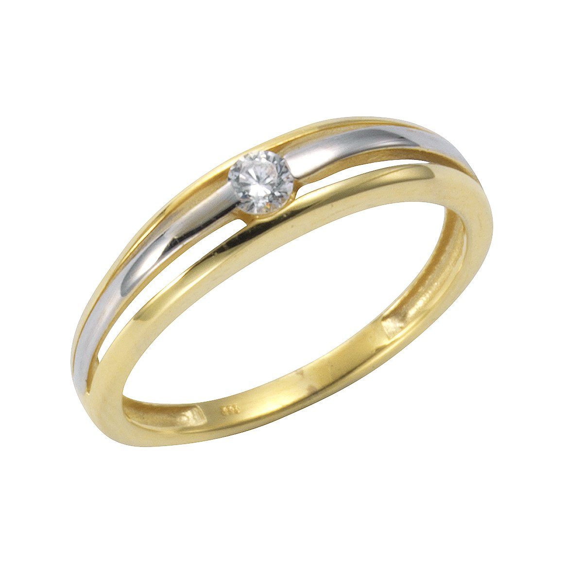 Vivance Fingerring 333/- Gold bicolor Zirkonia