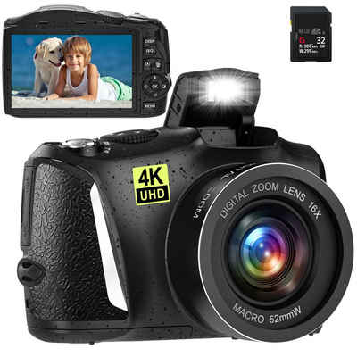 Fine Life Pro 4K Ultra HD hochauflösende digitale Anfängerkamera mit Akku Kompaktkamera (48 MP, Kompakte 4K digitale Tasche Kamera für Einsteiger ideal für Reisen)