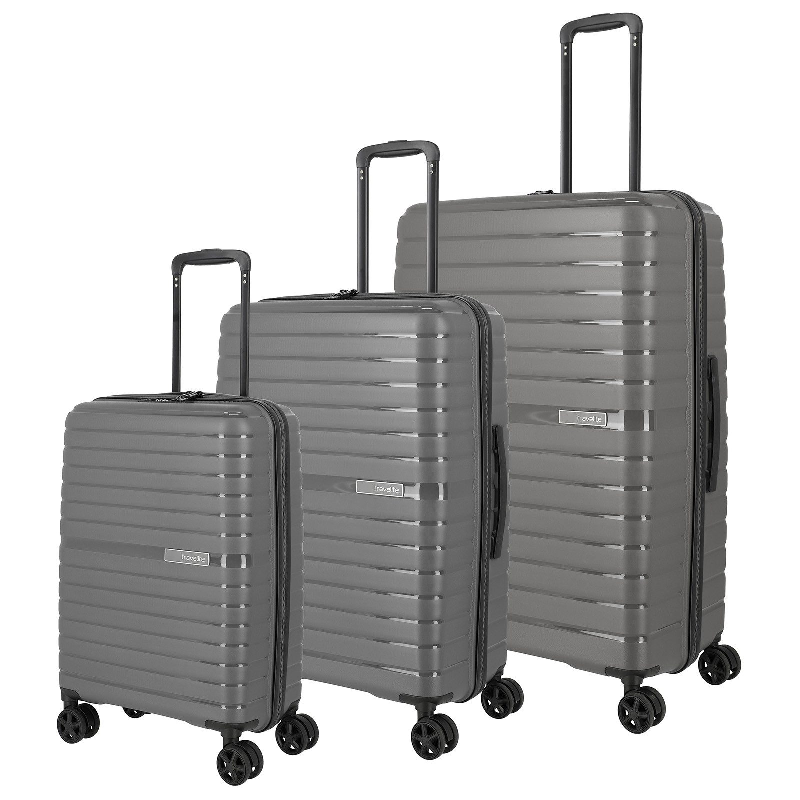 travelite Trolley Trient 3er Set Polypropylen Hartschalen Trolley 4-Rollen Koffer L+M+S, 4 Rollen, extrem robustes Polypropylen