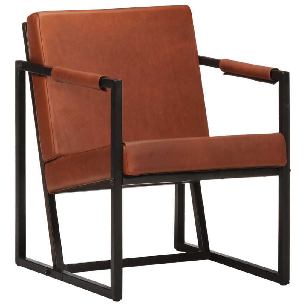 vidaXL Sessel Sessel Braun Echtleder (1-St)