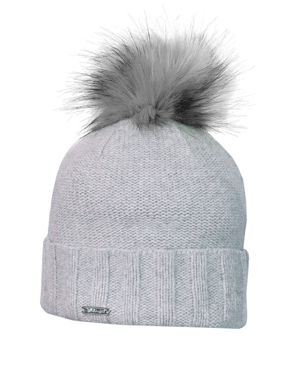 CAPO Strickmütze Strickmütze, Kaschmir Kunstfellpompon (1-St) Kaschmir günstig online kaufen