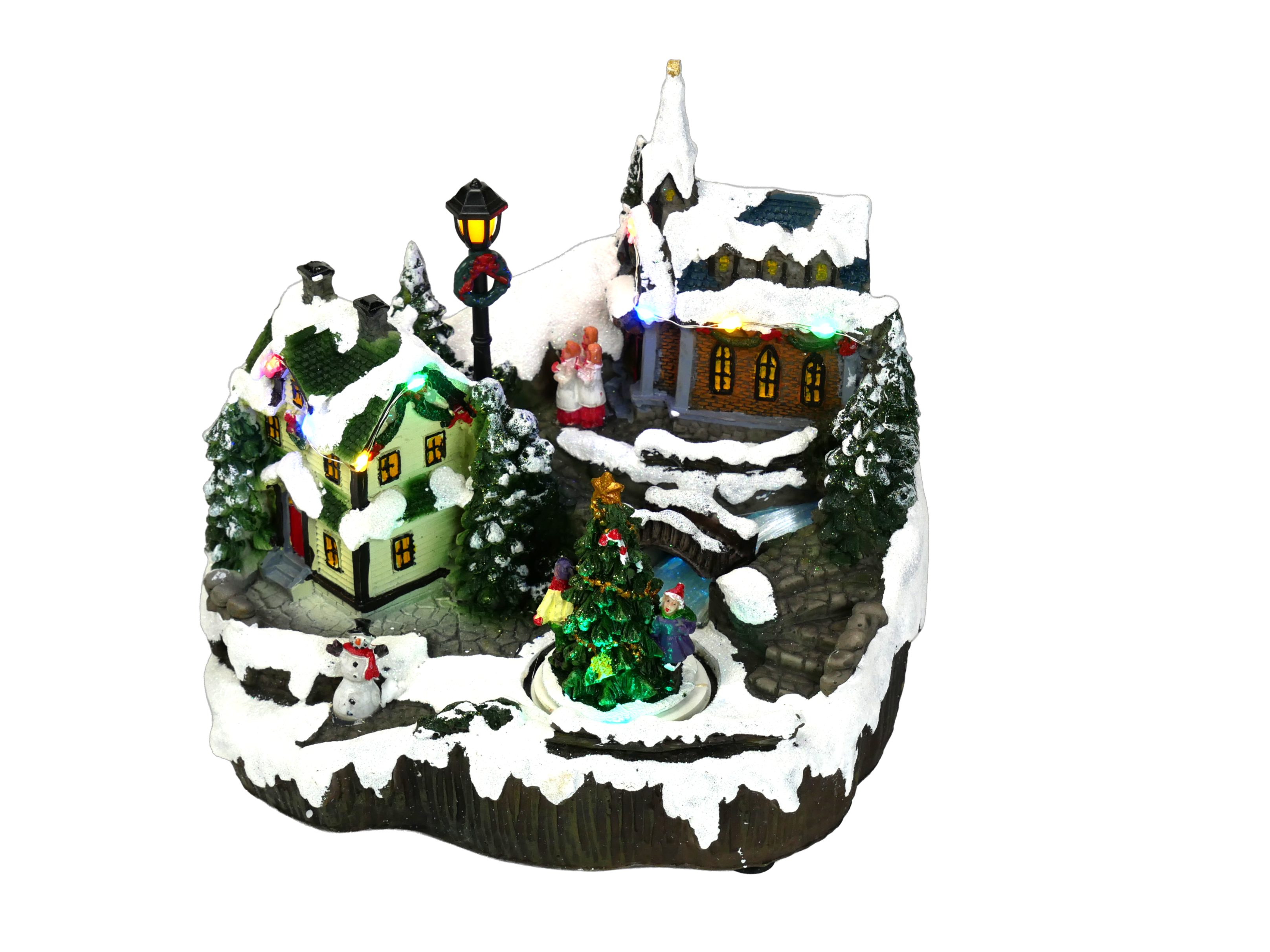Musicboxworld Spieluhr Spieluhr - Beleuchtetes Weihnachtsdorf