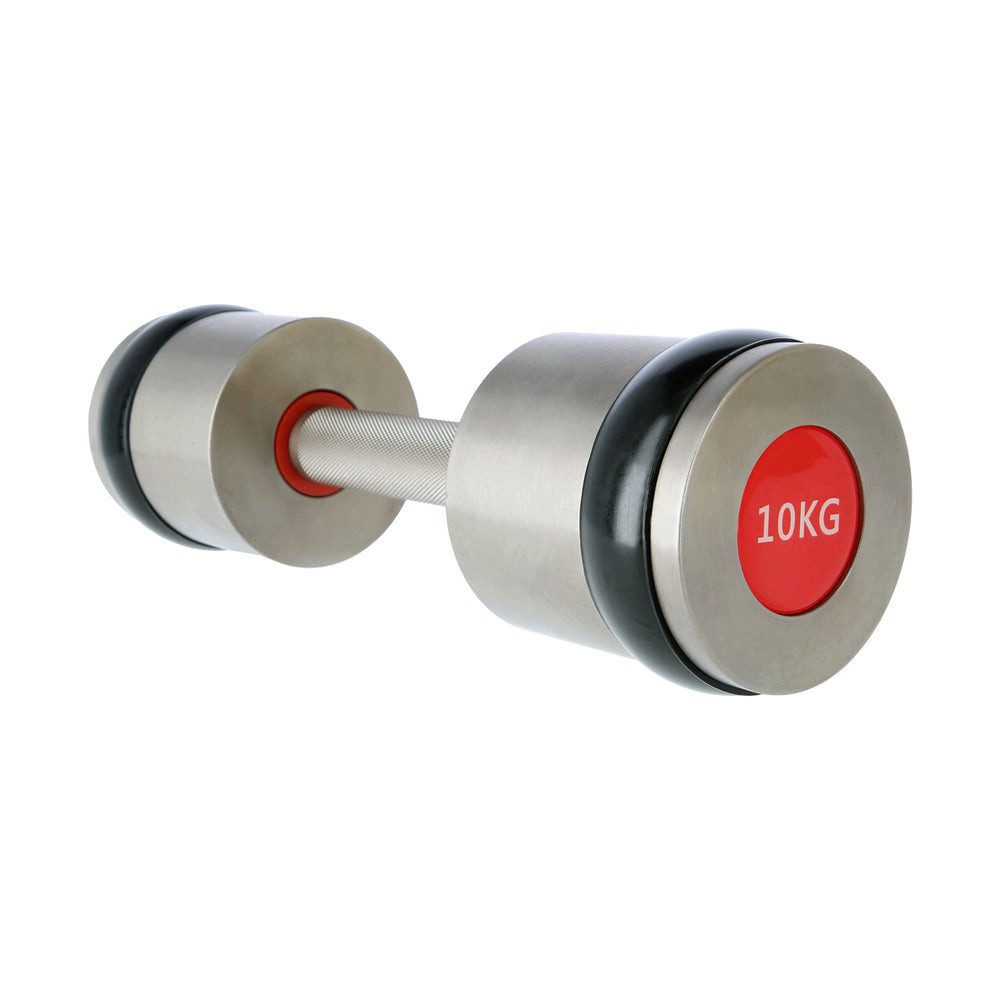 HMS Premium Kurzhantelstange Kurzhantel 2 x 10 KG, Stahl, 308,4 cm (Spar-Set, 2-tlg., verchromt), sicheren Halt und verhindert Abrutschen während des Trainings